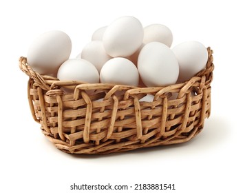 White eggs on white background 