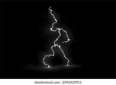 Perno de relámpago eléctrico blanco con flash de alta energía