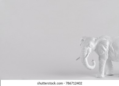 white elephant on white background perfect for white elephant sale  lots of negative space for type 