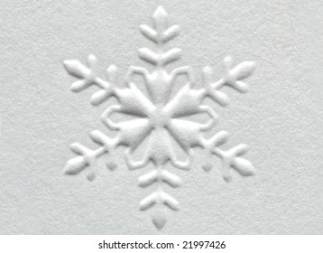 White Embosed Paper Snowflake Design