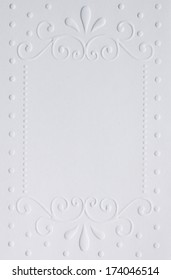 White Embossed Paper For Invitation, Weddings And Love Letter