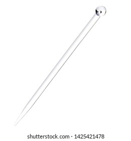 White empty clear plastic cocktail stick or pick isolated on white background including clipping path