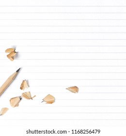White empty lined paper sheet. School exercise book page