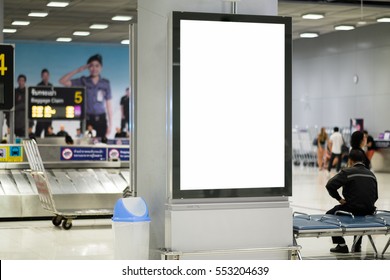 White Empty Signboard At Airport