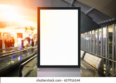 White Empty Signboard At Airport