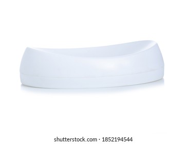 White Empty Soap Dish On White Background Isolation