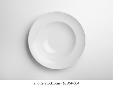 White Empty Soup Plate On Background White