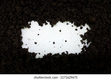 White empty text space with dark black soil border background.