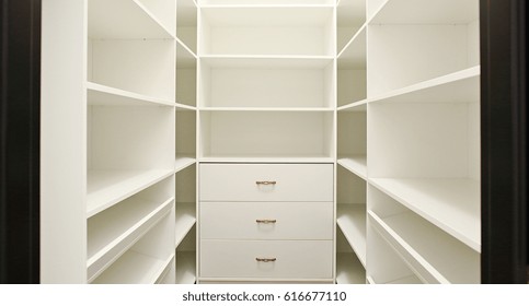 White Empty Walk-in Closet.