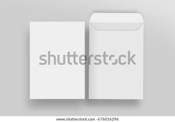 Download White Envelope C4 Mockup Blank Template Stock Photo (Edit ...