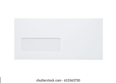 White Envelope (Front) Isolated On White Background. Clipping Path Included.