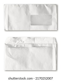 White Envelope Front And Rear,isolated On A White Background
