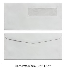 White Envelope Isolated On White Background