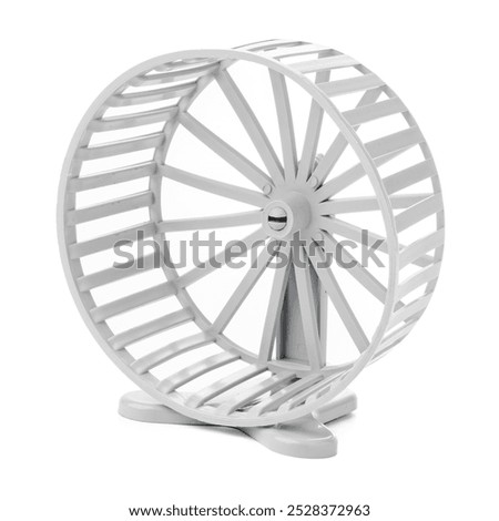 A white exercise wheel for small animals isolated on white