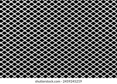 White expanded metal mesh on black background - Powered by Shutterstock