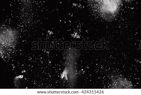 White explosion isolated on black background