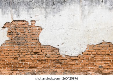 White Exposed Brick Concrete Wall.