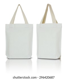 White Fabric Bag On White Background