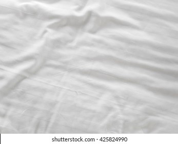 White Fabric Bedsheet Texture Background