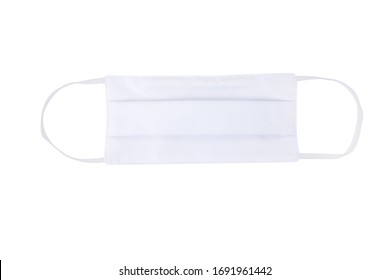 White Fabric Face Mask Isolated On White