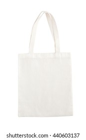 White Fabric Tote Bag Isolated On White With Clipping Paths