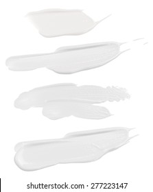 White Face Cream Swatches Isolated On White