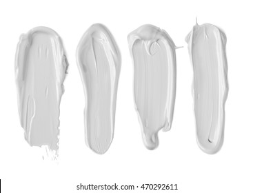 White Face Moisturiser, Cream Splodges Isolated On White Background