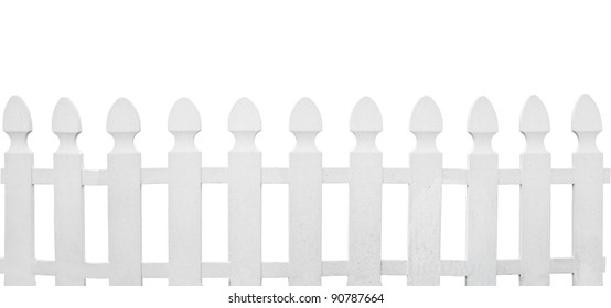 White Fence Isolated On White Background