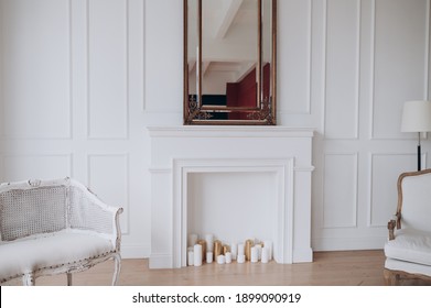 White Fireplace In The Room