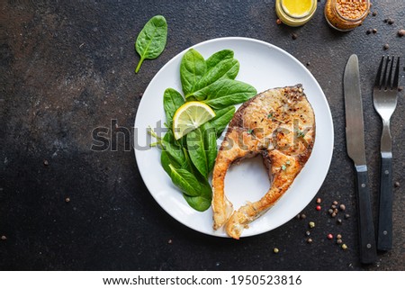 white fish fried silver carp grill freshwater fish snack healthy meal top view copy space food background image vegetarian food 
