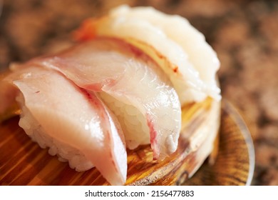 White Fish Sushi And Raw Shrimp Sushi	