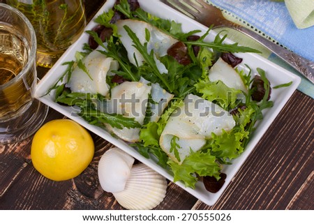 White fish or toothfish with greens