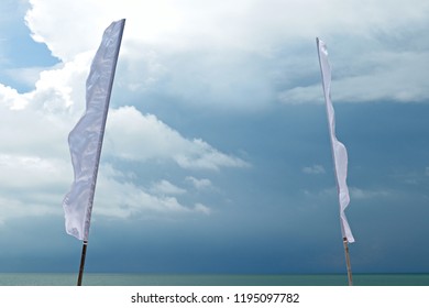 White flag with clouds
