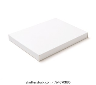 white flat book box isolated on white backgroun with clipping path