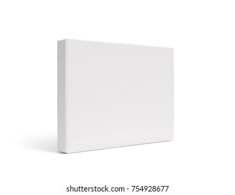 white flat paper board box isolated on white with clipping path