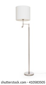 White Floor Lamp, Isolated On White Background