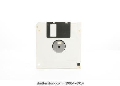 a white floppy disk isolated on white background