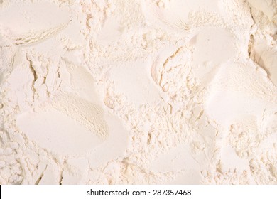 White Flour Background As Background Texture Close Up