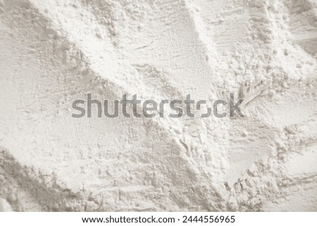 White flour or powder. Close up 