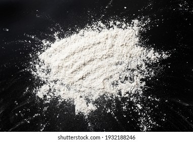 White Flour Smeared On Black Table Stock Photo 1932188246 | Shutterstock