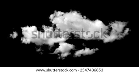 white fluffy cloud isolated black background. concept effect design smoke fog, smog cloudy cutout. abstract cloud, mist overlay on Sky Summer. grey dark storm condensation