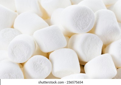  White Fluffy Round Marshmallows as a background. Sweet  Food Candy Background as poster. wallpaper, backdrop macro