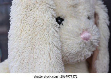 White Fluffy Stuffed Bunny Toy