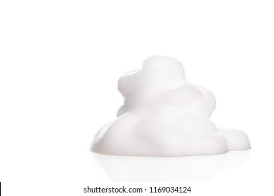 White Foam Bubbles Texture Isolated On White Background