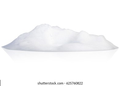 White Foam Bubbles Texture Isolated On White Background