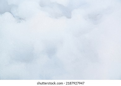 White Foam For Foam Party. Dancing To Music On A Dance Floor Covered With A Few Feet Of Foam Or Bubbles Emitted From The Foaming Agent. Background And Texture.