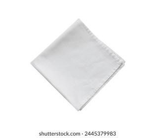 White folded kitchen napkin. Tablecloth. Towel,cloth isolated.