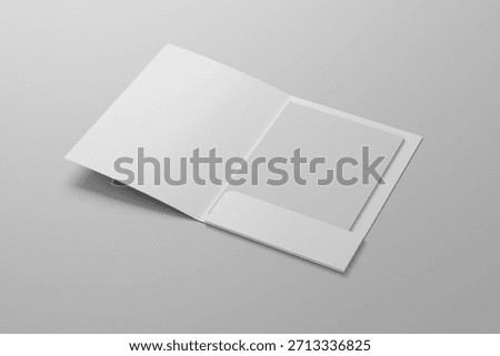 white folder with white paper inside and realistic view