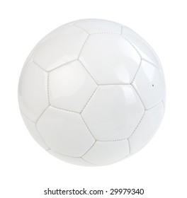White Football Ball Isolated On White. Clipping Path