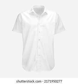 white formal men half sleeve shirt mockup making blank template